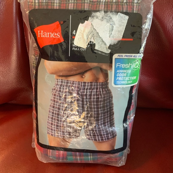 New! 3 Pk Men’s HANES Boxer Shorts Underwear Plaid Fresh IQ Size M - Picture 1 of 7